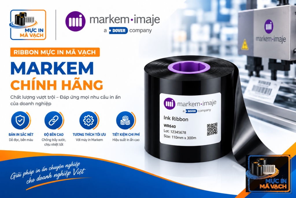 Mực In Markem Chính Hãng – Bản In Sắc Nét, Độ Bám Dính Cao - mực in date markem